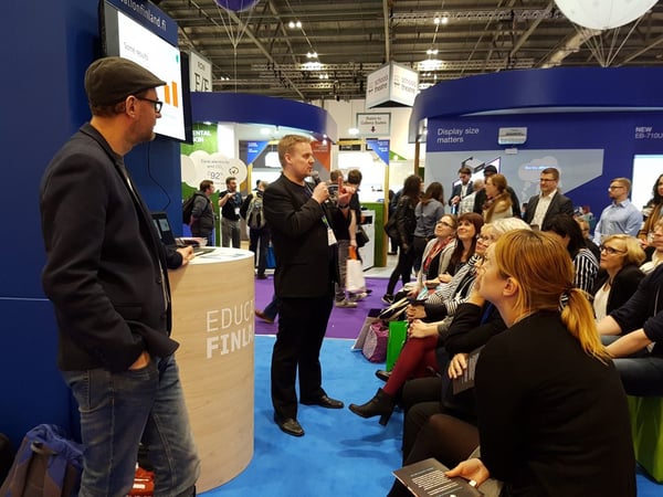 Eduten pitching at Education Finland stand, Bett 2018