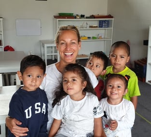 Romy with Guatemalan children
