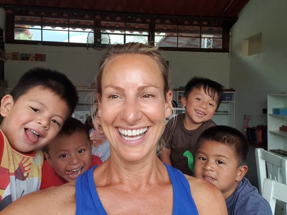 Romy with Guatemalan children