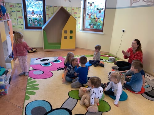 Children playing during a Moomin Language School playful lesson