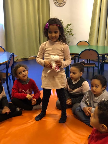 Children during the playful lesson